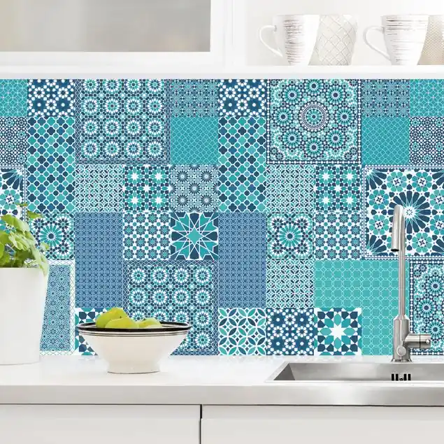 Ausverkauf Marokkanische Mosaikfliesen türkis blau