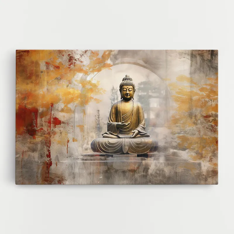 Beliebt Leinwandbild Grey Gold Buddha
