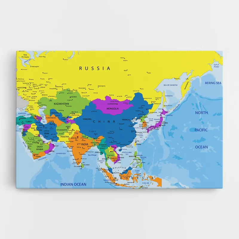Leinwandbild Asia Color Map Kostenloser Versand