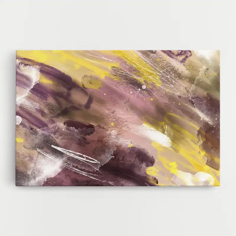Leinwandbild Abstract Purple Yellow Art Markenware