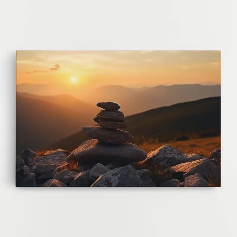 Leinwandbild Nature Sunset Stones Begrenztes Angebot
