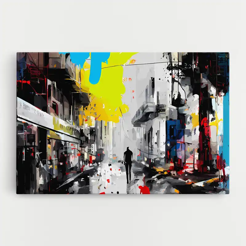 Heißes Angebot Leinwandbild Grunge City Art