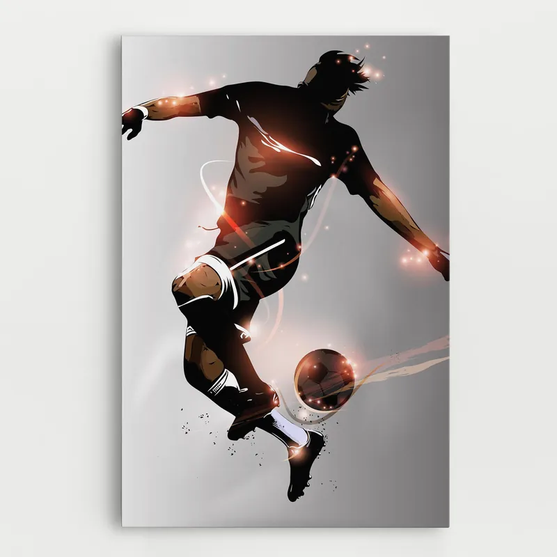 Leinwandbild Football Jump Kostenfreie Lieferung