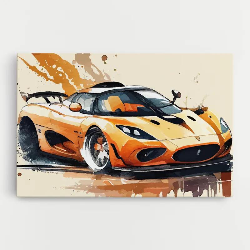 Leinwandbild Orange Paint Car Direkt Vom Hersteller