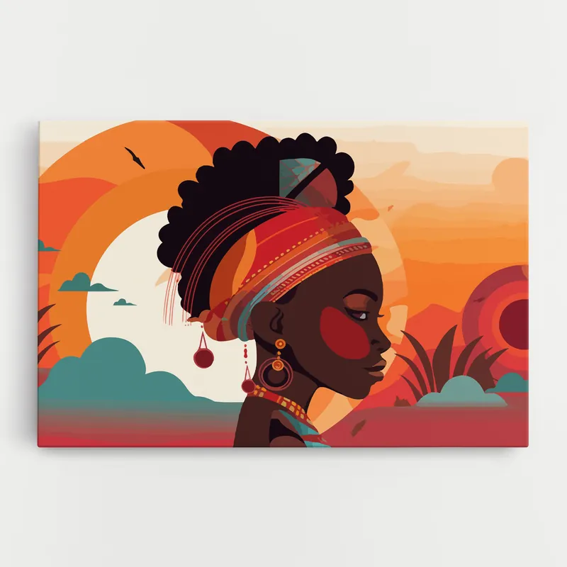 Leinwandbild African Lady Art Schneller Versand
