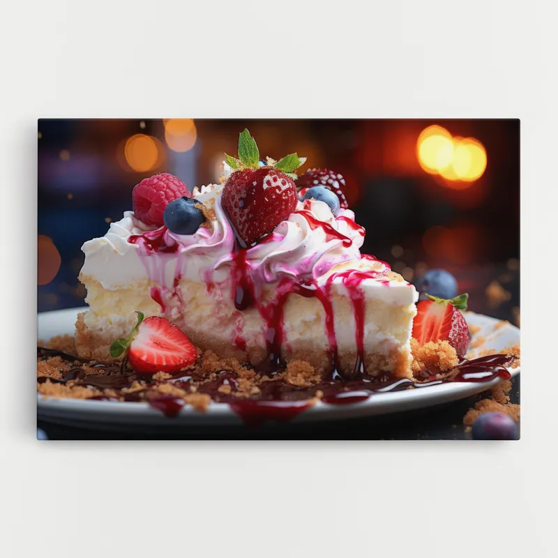 Sichere Zahlung Leinwandbild Cheesecake Berries