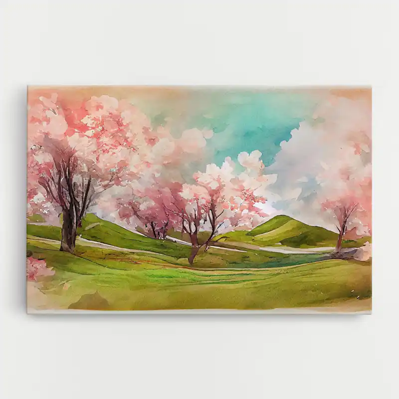 Leinwandbild Spring Trees Painting Must-Have