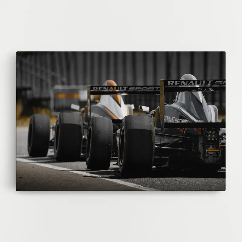 Leinwandbild Grey F1 Cars Kostenloser Rückversand