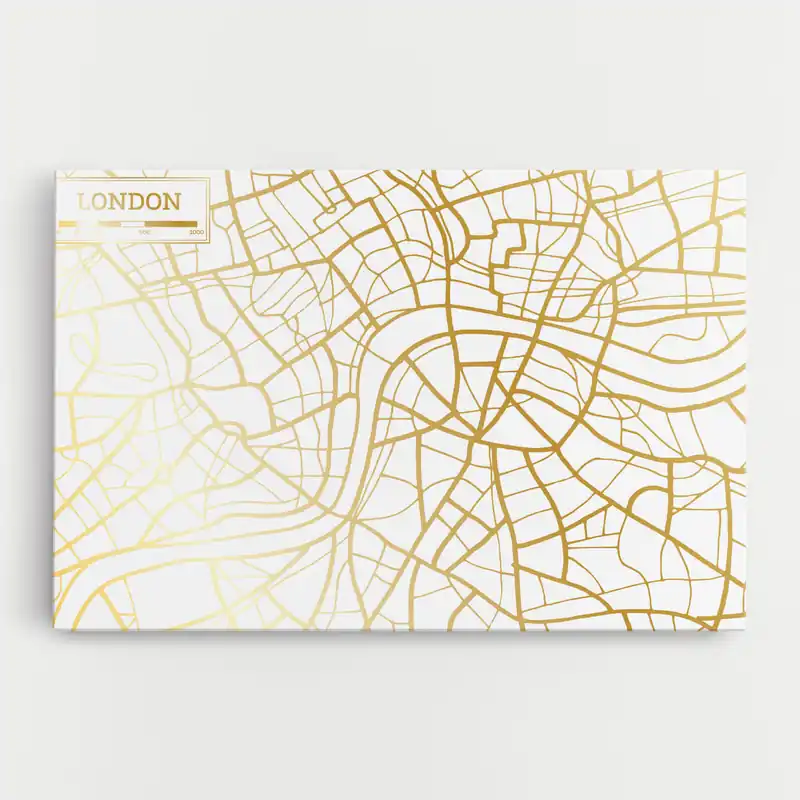Sale Leinwandbild London Gold Map