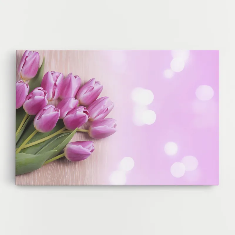 Leinwandbild Pink Tulip Flowers Sofort Bestellen