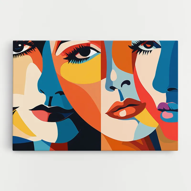 Garantierte Lieferung Leinwandbild Beauty Face Collage