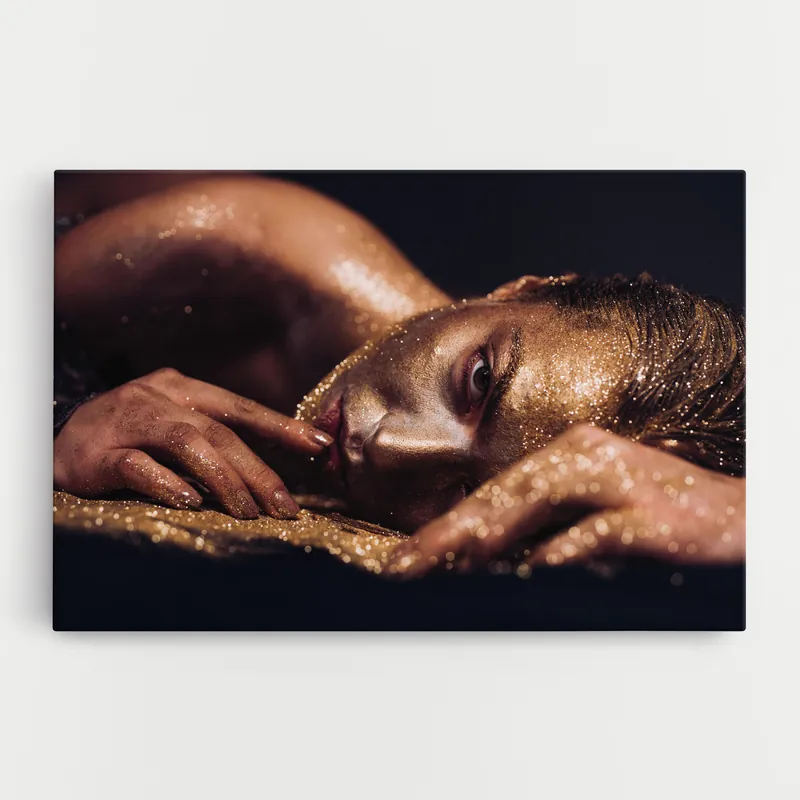 Sonderaktion Leinwandbild Gold Vogue Woman
