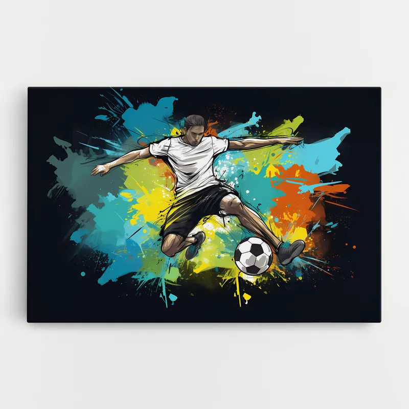Sichere Zahlung Leinwandbild Green Paint Football Player