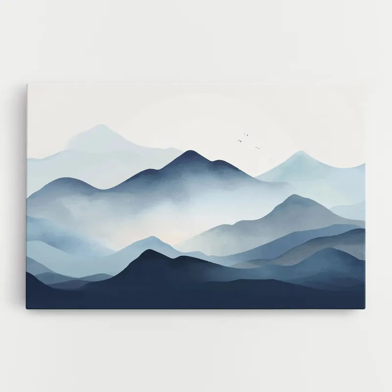Abverkauf Leinwandbild Blue Foggy Mountain