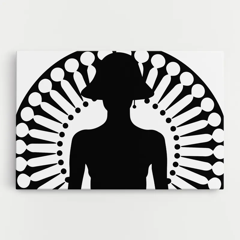 Leinwandbild Black Shilouette Lady Online Kaufen