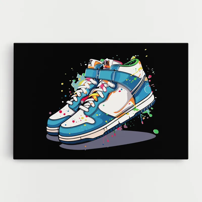 Leinwandbild Shoes Splash Color Gratis Versand