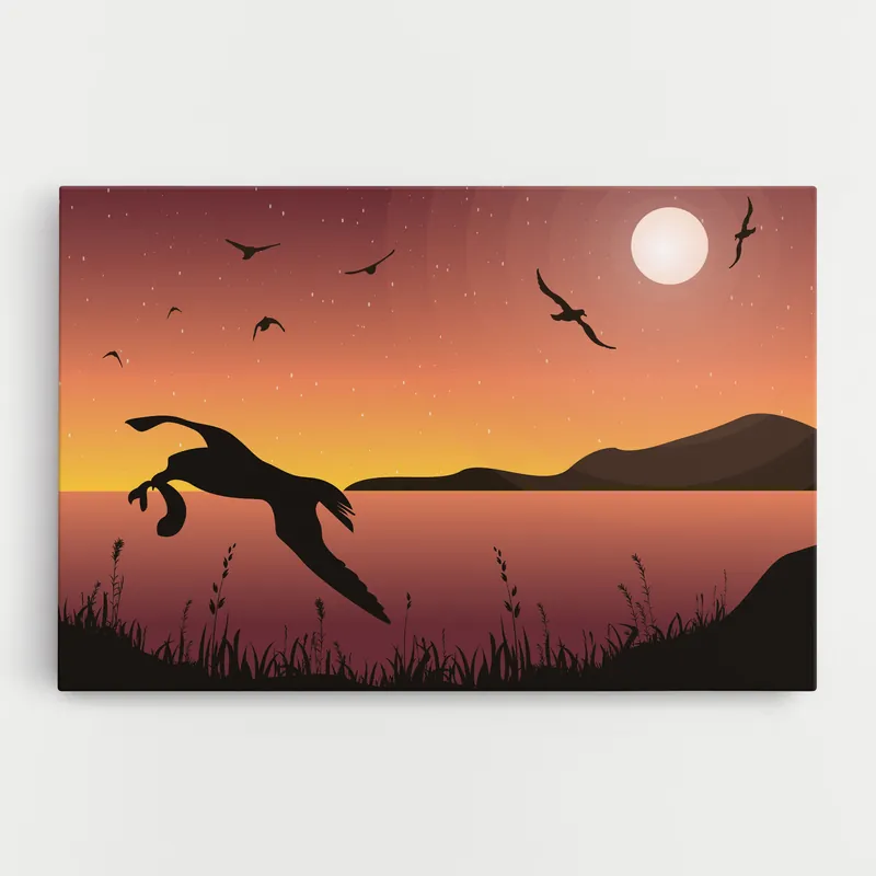Online Kaufen Leinwandbild Birds Fishing