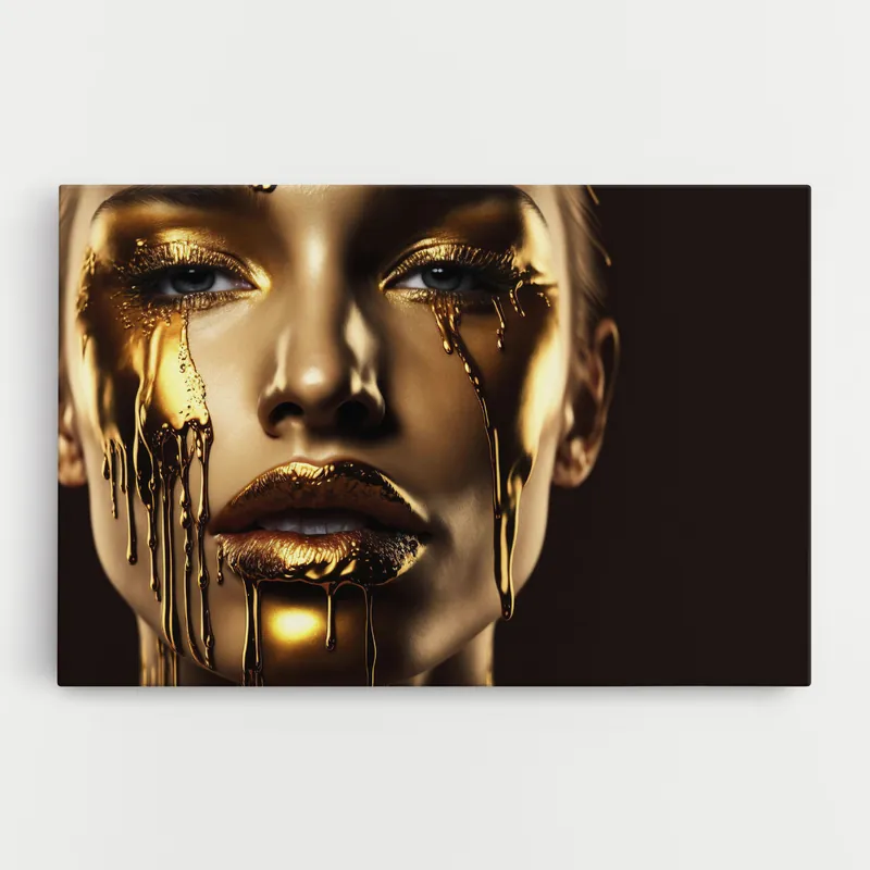 Leinwandbild Gold Dripping Makeup Geprüft