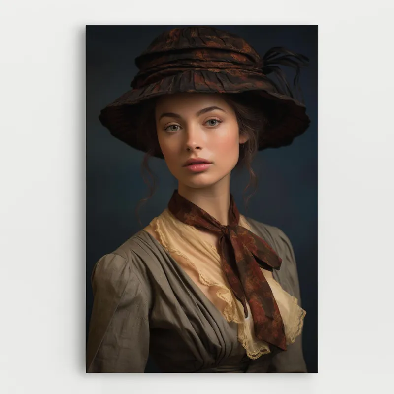 Leinwandbild Brown Vintage Hat Kostenfreie Lieferung