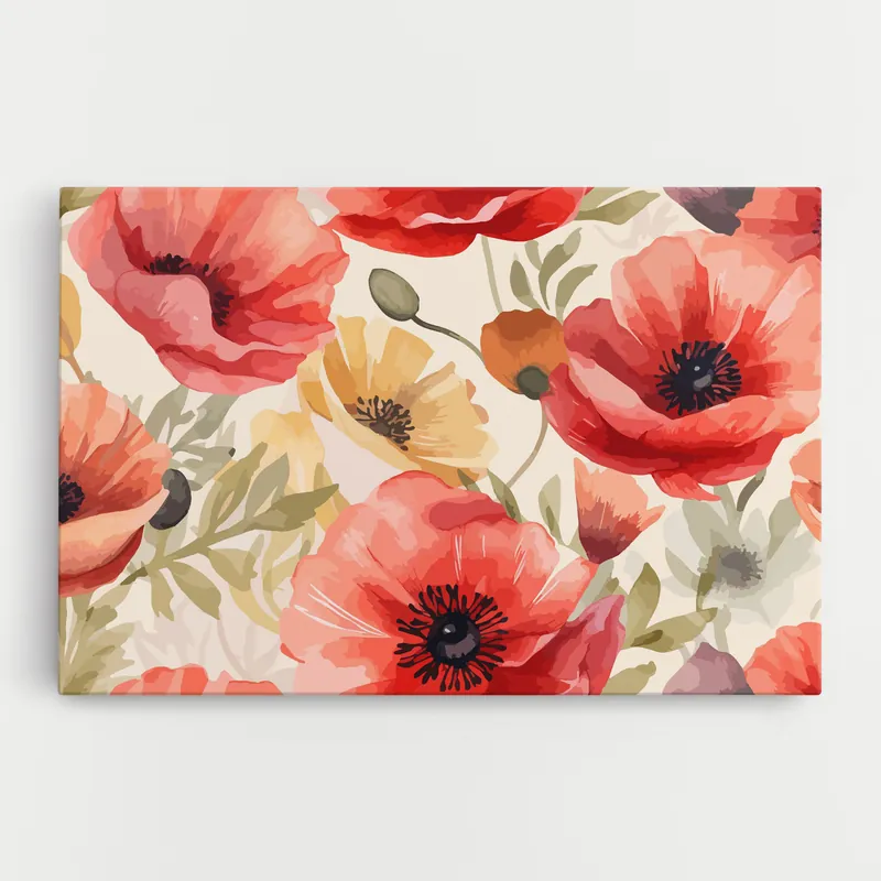 Top-Seller Leinwandbild Orange Red Poppy