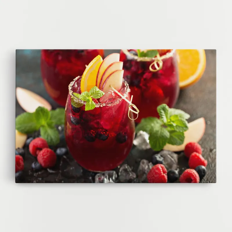 Leinwandbild Berry Drink Sichere Zahlung