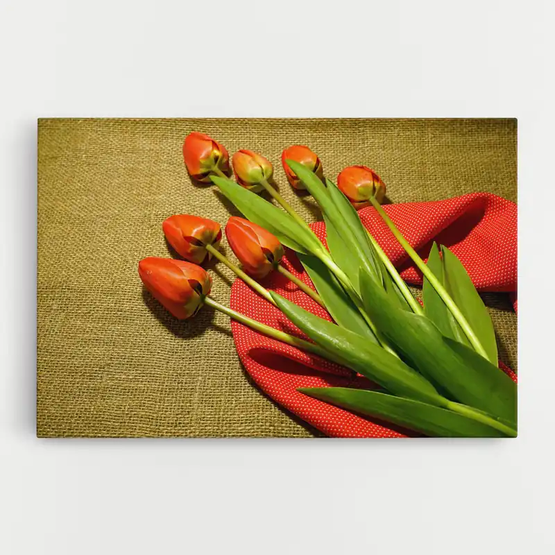 Leinwandbild Orange Tulips Kostenloser Rückversand