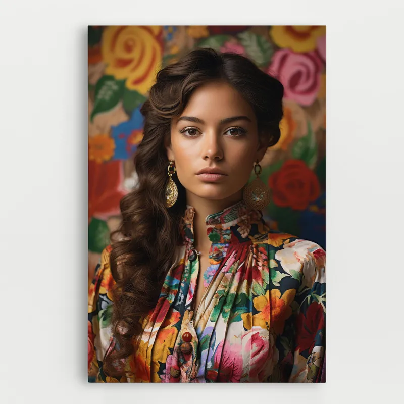 Leinwandbild Floral Dress Long Hair Zertifiziert