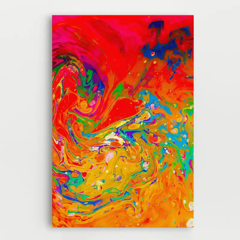 Direkt Vom Hersteller Leinwandbild Marbling Orange Art