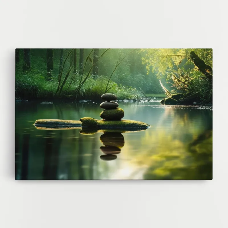 Heißes Angebot Leinwandbild Spiritual Stones