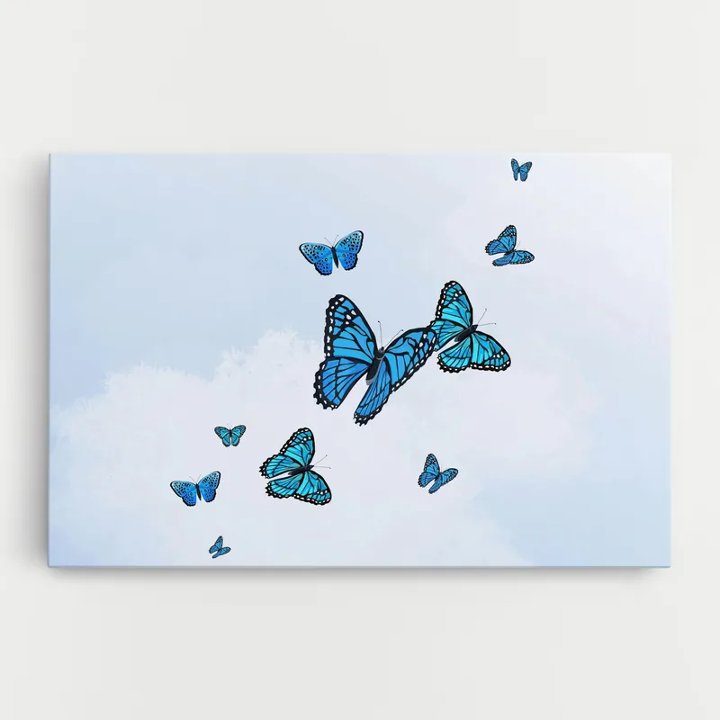 Direkt Vom Hersteller Leinwandbild Blue Sky Butterfly