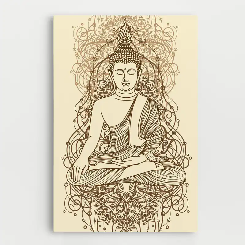 Leinwandbild Brown Line Buddha Direkt Vom Hersteller