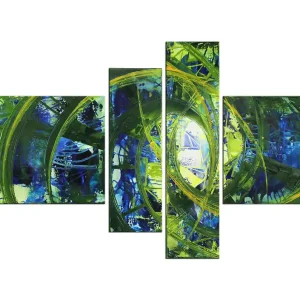 Mehrteilige Acrylbilder: Wasserspiegel I, R. König, Originalgemälde (Unikat) Schneller Versand