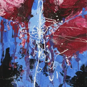 Ausverkauf V. Kuhn: A bunch of flowers, Originalgemälde (Unikat)