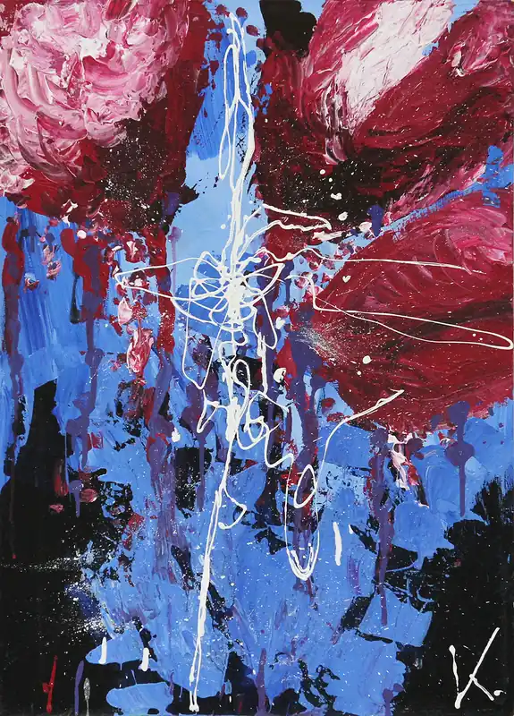 Ausverkauf V. Kuhn: A bunch of flowers, Originalgemälde (Unikat)