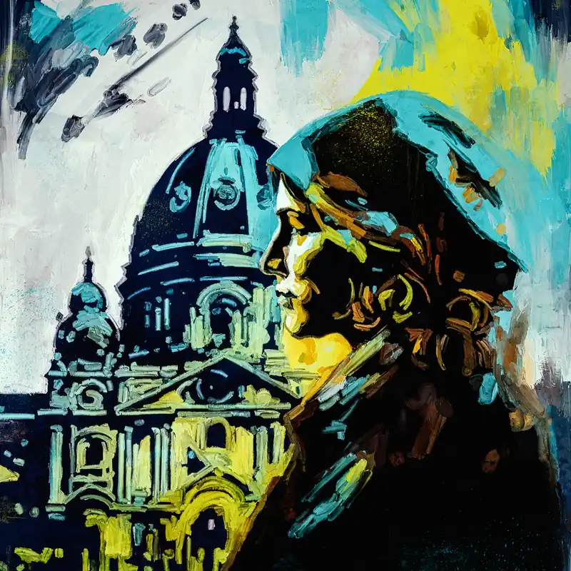 Moderne Pop Art: Frauenkirche, H. Mühlbauer-Gardemin, Original/serielles Unikat Neue Ware
