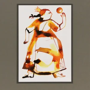 L. Roth: Kleine Prinzessin. originale Grafik/Zeichnung (Unikat) Gratis Versand