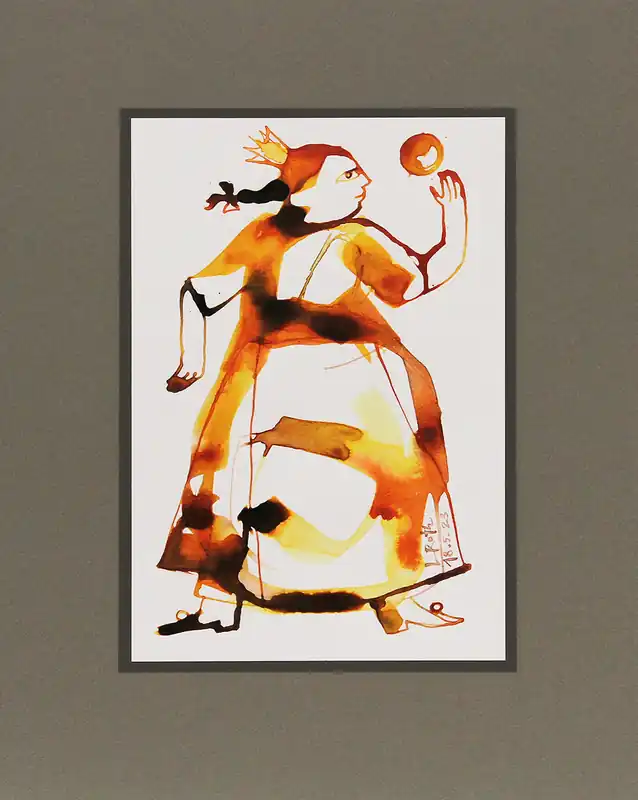 L. Roth: Kleine Prinzessin. originale Grafik/Zeichnung (Unikat) Gratis Versand
