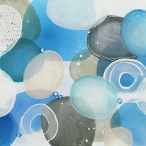 Begrenztes Angebot M.Kühne: Blue bubbles, modernes Originalgemälde (Unikat)