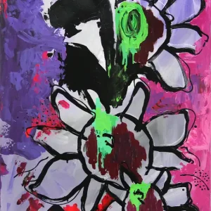 Kostenloser Versand V. Kuhn: Fallen flowers III, Originalgemälde (Unikat)