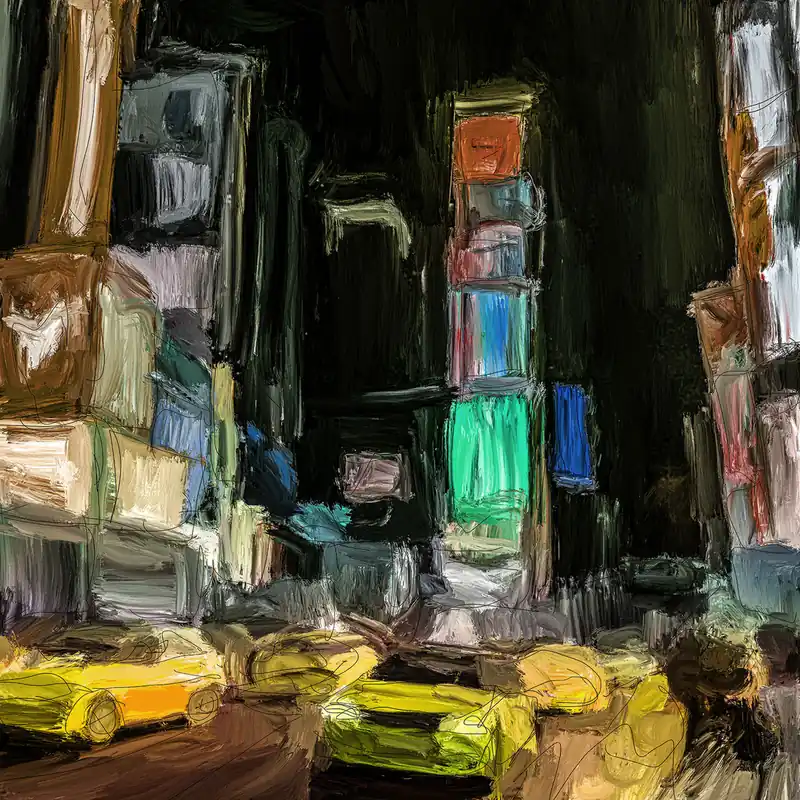 Kunstdruck, signiert: New York Times Square I, H. Mühlbauer-Gardemin, Edition, Nr. 1/100 Kracherpreis