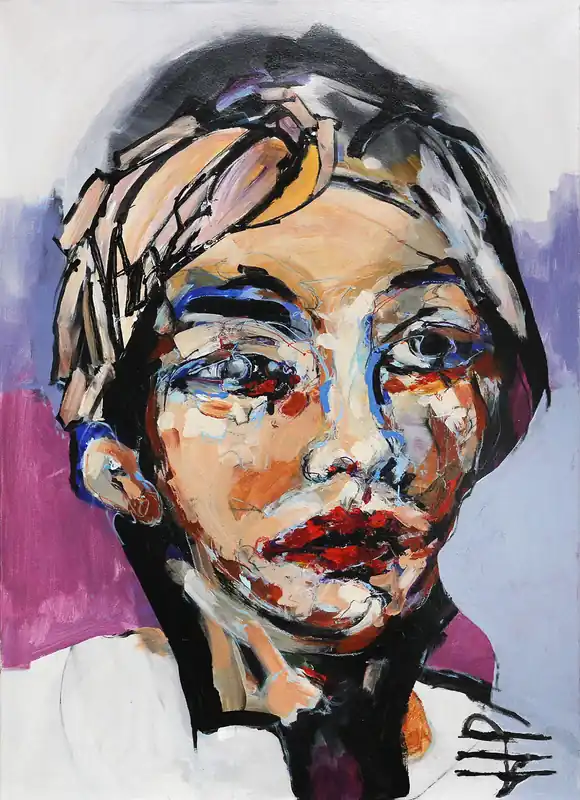 J.J. Piezanowski: Tout comme une épure, neoexpressionist. Porträt (Original/Unikat) Finale Aktion