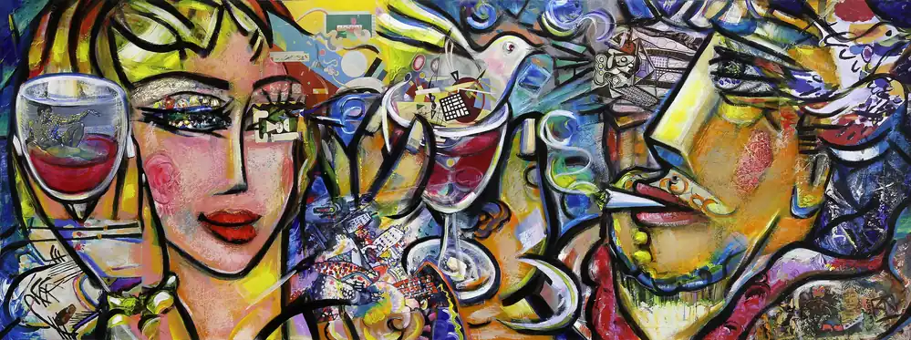 Sale Kunstdruck, signiert: Der Weinkenner II, K. Namazi, Edition, 2/100