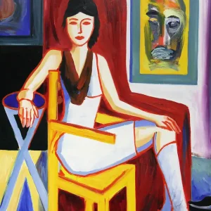 Preiswert M. Cieśla: Im Studio 7, Original/Unikat, Expressionistisches Ölgemälde