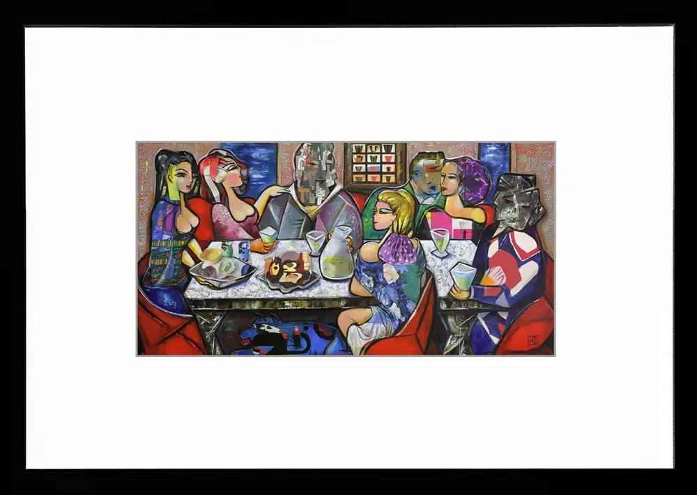 Echt Fineartprint, signiert: Dinner with Friends IV, K. Namazi, limitierte Edition auf Papier, Nr. 1/150