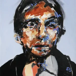 Preisreduziert J.J. Piezanowski: Stupor and tremors, neoexpressionistisches Porträt, Original/Unikat