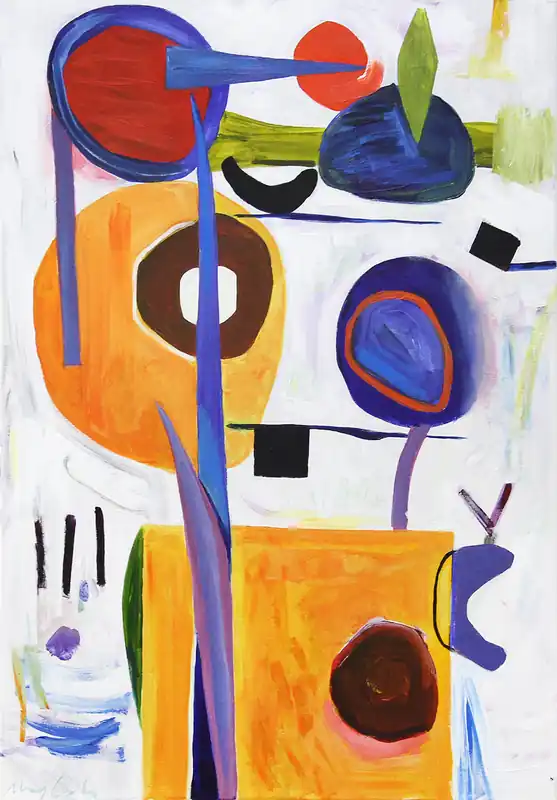 Zertifiziert M. Cieśla: Natur-Inspiration 31 garten, Expressionistisches Acrylgemälde, Original/Unikat
