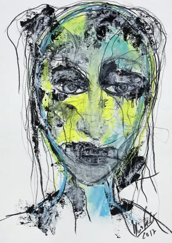 Garantierte Lieferung Zeitgenössische Grafik/Malerei, Ilona Schmidt: "Fragil I"