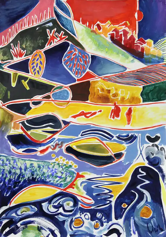 Neu Zeitgenössische Acrylmalerei: abstrakt inspiriert von Italien 17, M. Cieśla, Original (Unikat)
