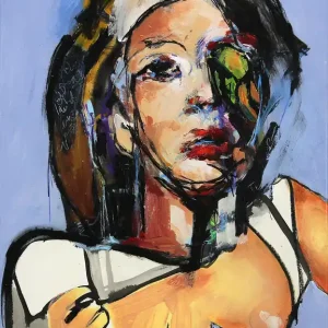 Sale J.J. Piezanowski: Tyrannie des apparences, neoexpressionistisches Porträt, Original/Unikat