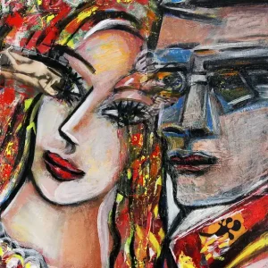 Moderne Kunst, K. Namazi: Die Influencer I, (Original/Unikat) Top-Seller